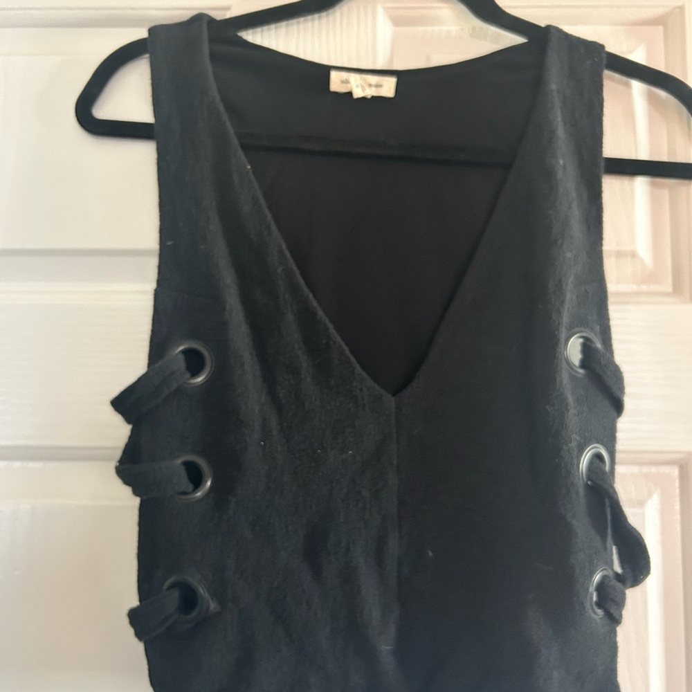 Black Sleeveless Top with Cross Detail
